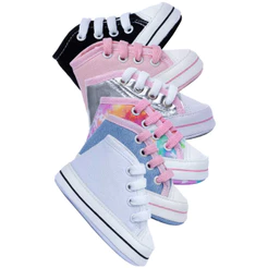 Kit 02 Pares Tenis Bebe Star Menino Menina Sapatinho Infantil Macio 01.03