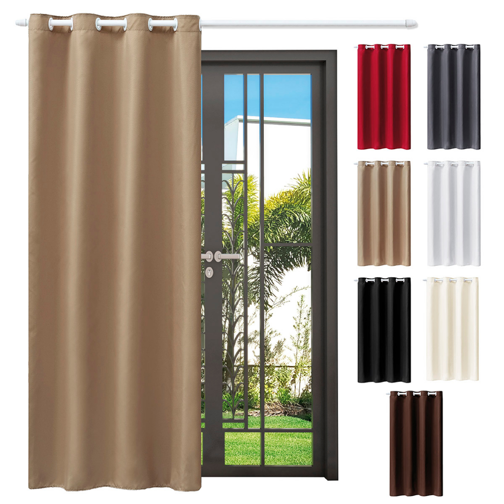 Cortina Jasmim Porta Balcão Para Sala Ou Quarto Folha Unica 1,40 X  2,20m