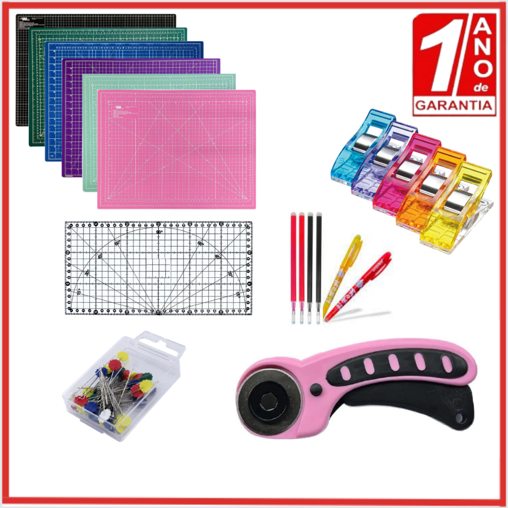 Kit Base Corte 30X45cm, 60x45cm, 22x30cm ou 90x60cm + Cortador Circular Régua Caneta próprios para  Artesanato Pacthwork