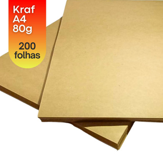 200 Folhas de Papel Kraft Especial | Craft 80g - A4 em Oferta na Shopee