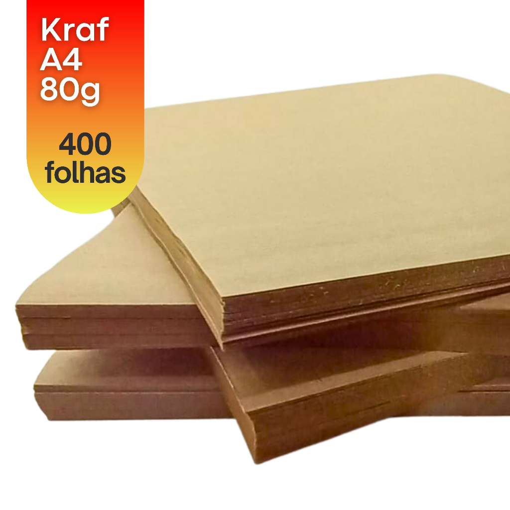 Papel Especial Pardo Kraft 80g A4 | Embalagem 400 Folhas