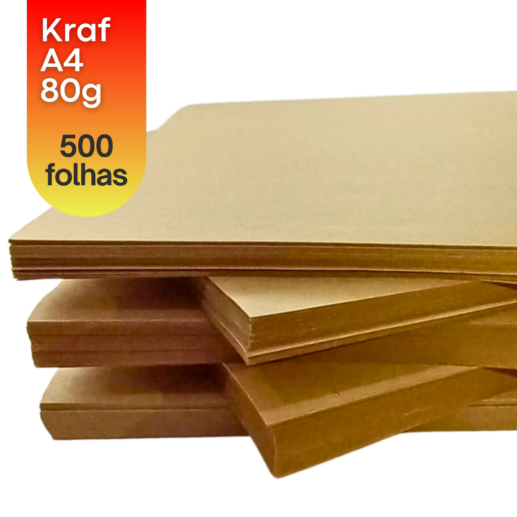 500 Folhas Papel Kraft Especial A4 - 80g C Brilho Monolúcido