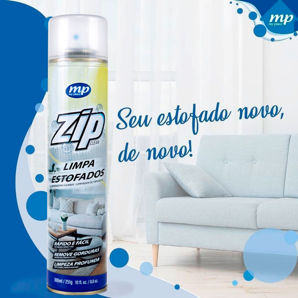 KIT 4 LIMPADORES A SECO de Estofados, Carpet e Teto de Veículos, SOFÁS, COLCHÕES E TAPETES Mundial Prime ZIP 300ml