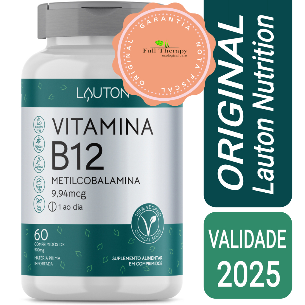 Vitamina B12 Lauton (metilcobalamina) - 60 Comprimidos Original