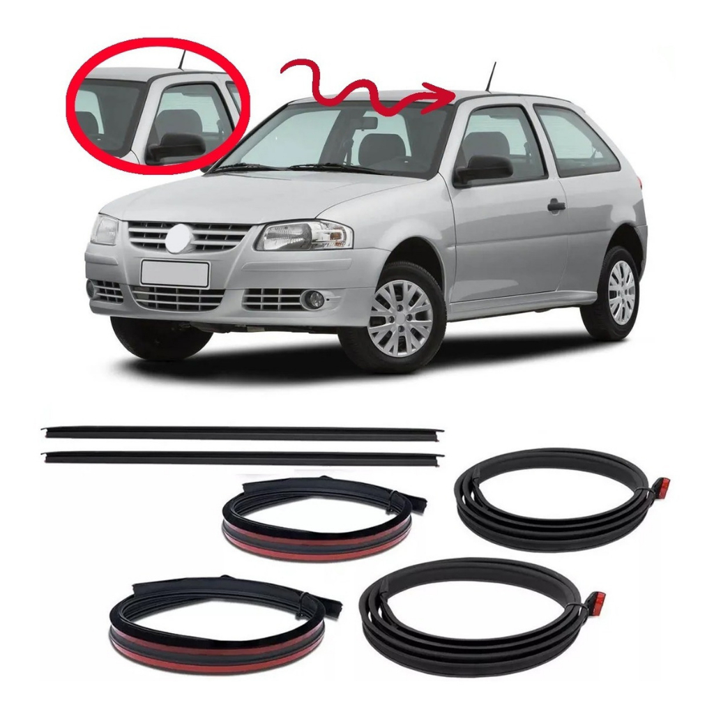 Kit Friso Do Teto Pingadeira Borracha Gol G3 G4 2 Portas Par