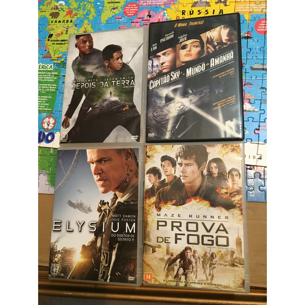 coleção filmes originais DVD Depois da Terra Prova de Fogo Maze Capitão sky elysium