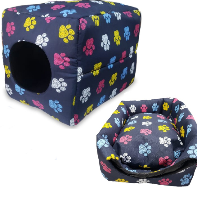 Cama e Toca Pet G Para Cães e Gatos 2 em 1 Cachorro Caminha Cama IGLU
