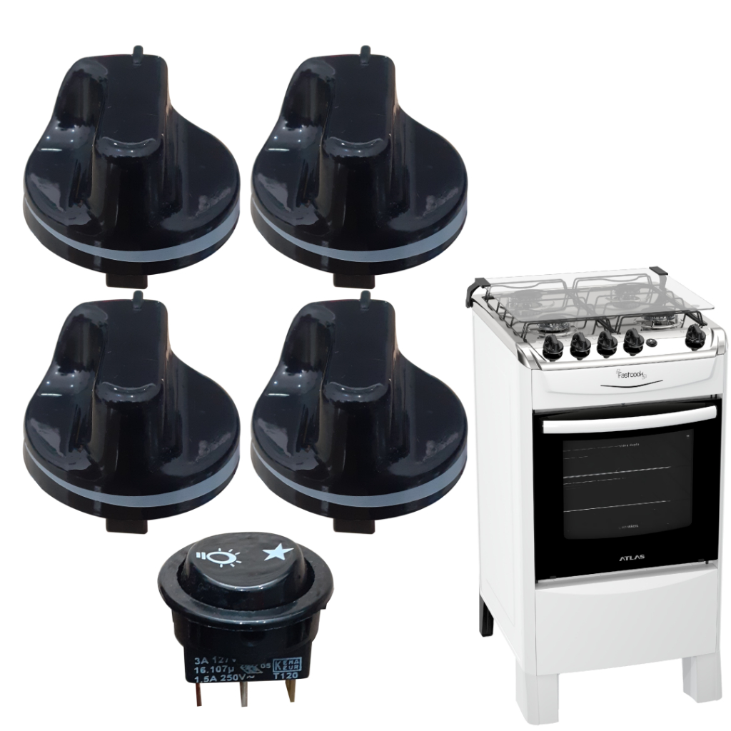 KIT COM 4 BOTÕES MANÍPULOS NORMAIS+BOTÃO INTERRUPTOR DUPLA FUNÇÃO 100% ORIGINAIS