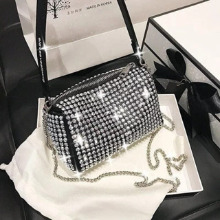 Bolsa Feminina Strass Brilho De Corrente Bolsinha Festas