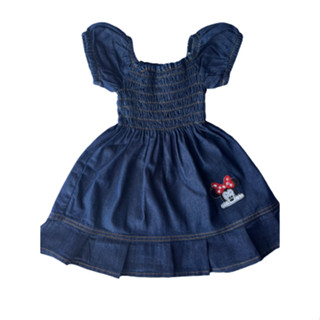 Vestido Infantil Jeans De Lastex P M G Veste Ate 3 Anos