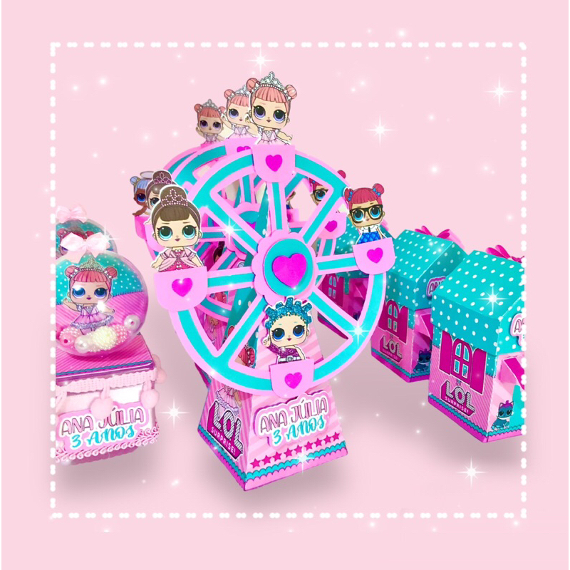 5 LEMBRANCINHA DE ANIVERSARIO RODA GIGANTE Caixa Casa M E CASA - DESENVOLVEMOS NO SEU TEMA A PERSONALIZAÇÃO - PAPELARIA PERSONALIZADA - LEMBRANCINHAS DE ANIVERSÁRIO