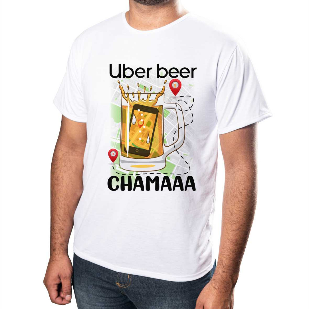 Camisa Personalizada Unissex  Estampada Uber Uber Chama 100% Poliéster Promoção Plus size
