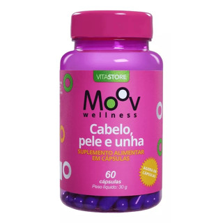 Cabelo Pele Unha Vitamina Queda Cabelo 60 Cápsulas Moov