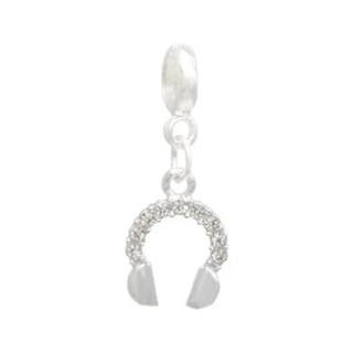 Berloque Fone Strass Banhado a Prata 925
