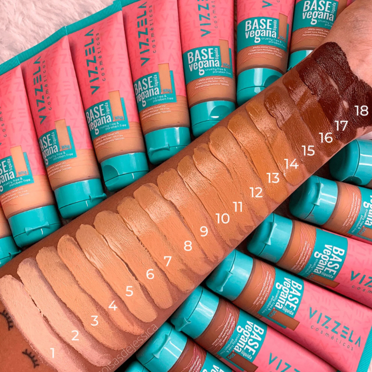 Vizzela Base Líquida Matte Vegana 30g Alta Cobertura
