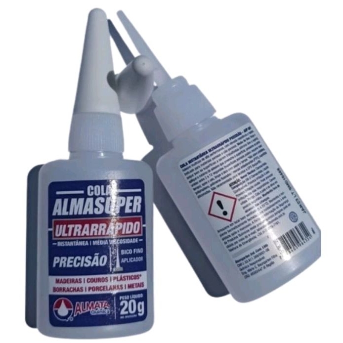 Kit 2 Unidades Cola Instantânea Almasuper 20g – Alta Fixação, Secagem Imediata, Uso Profissional em Oferta na Shopee
