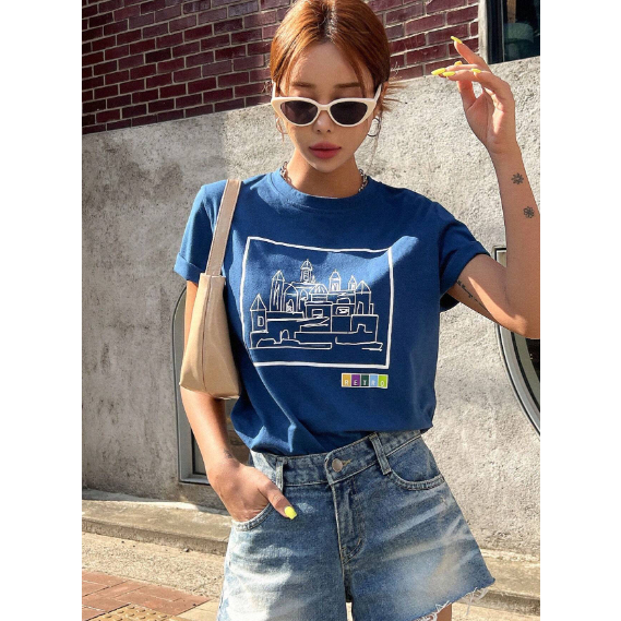 Camiseta Castelinho Grécia Roma Antiga Estampa Feminina Manga Curta