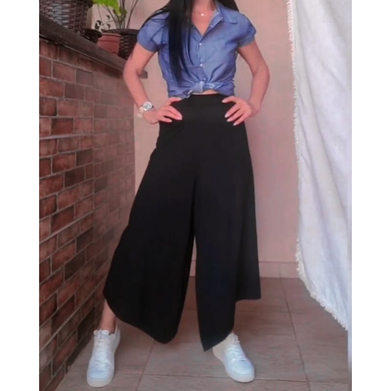 Calça Pantalona Assimétrica P Marca Bluesteel