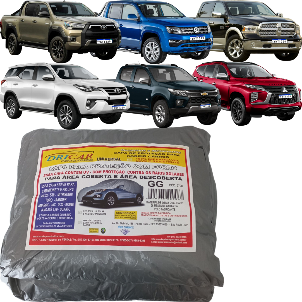 Capa Impermeável Forrada Para Carros Caminhonetes Tamanho GG em Oferta na Shopee