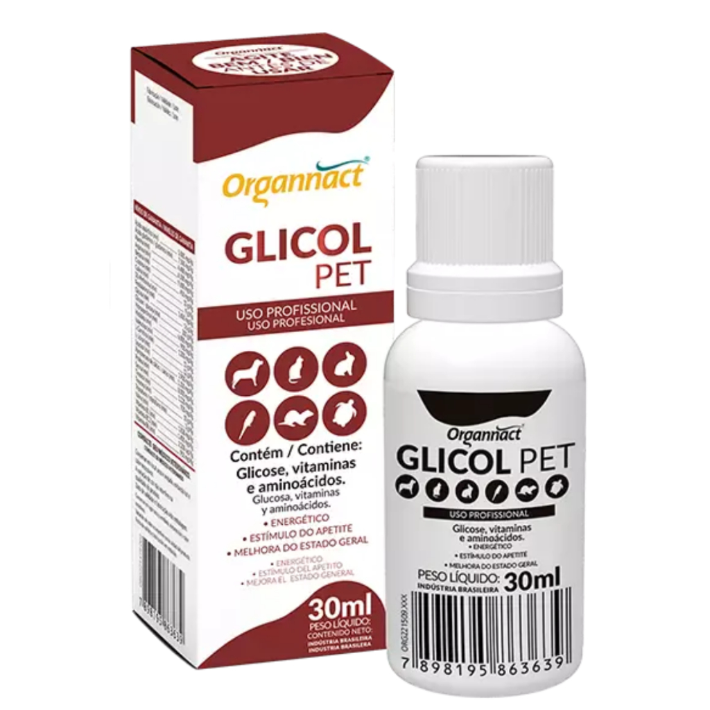Suplemento Vitamínico Energético Organnact Glicol Pet 30ml