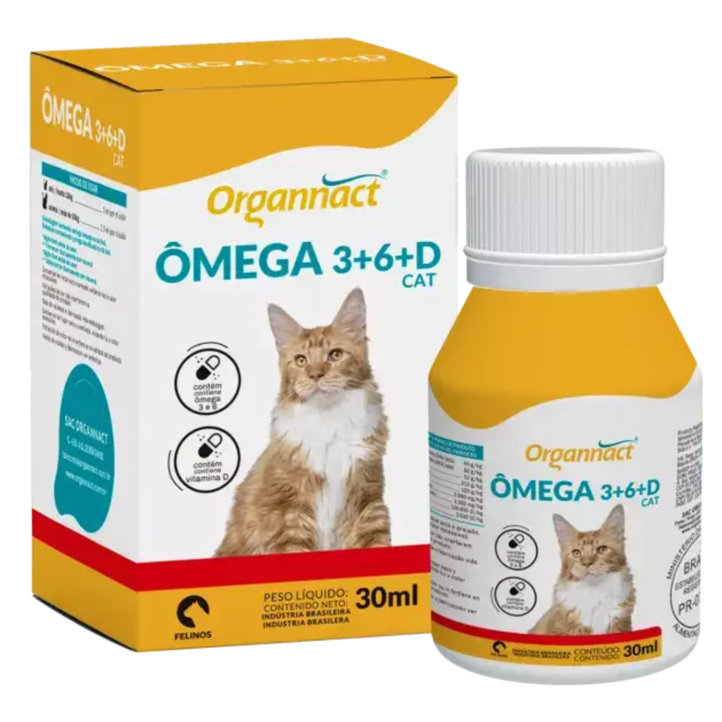 Suplemento Vitamínico Ômega 3+6+d Cat 30ml - Organnact