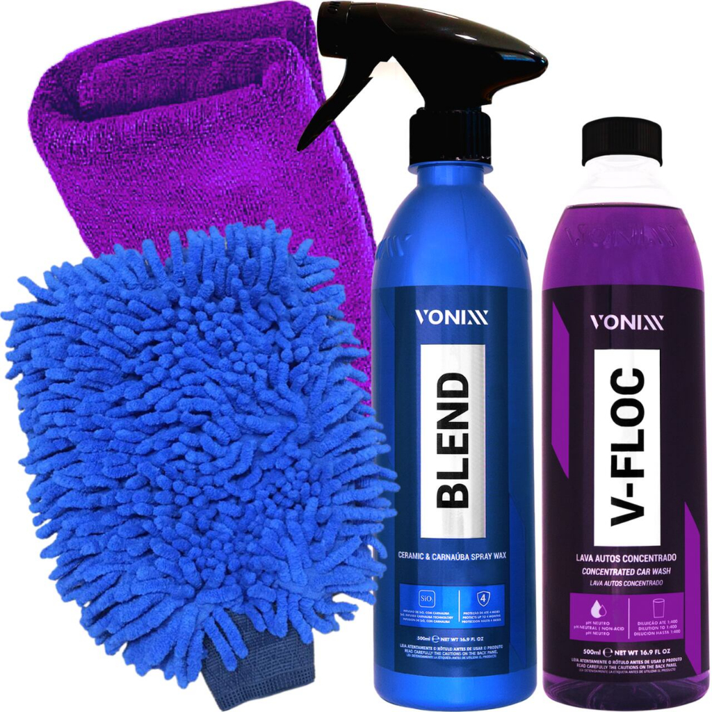 Cera Blend Spray Vitrificadora Silica + Shampoo V-Floc 500ml Vonixx - Spare Parts and Accessories for Vehicles