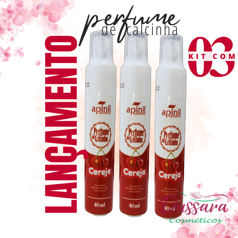 Kit com 3 Perfume de Calcinha Spray Cereja Apinil - 40 mL em Oferta na Shopee