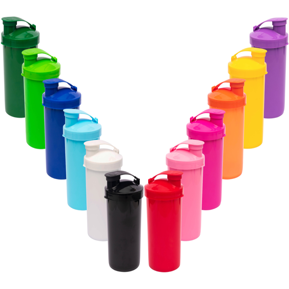 Kit 20 - Copo Long Drink 300ml cores fechadas com tampa flip (shake)