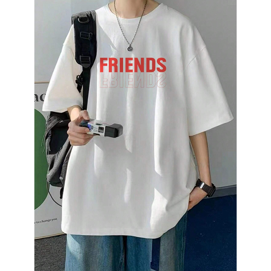 Camiseta Friends Palavra Amigos Oversized Aesthetic Streetwear Ombro Caido Unissex Top