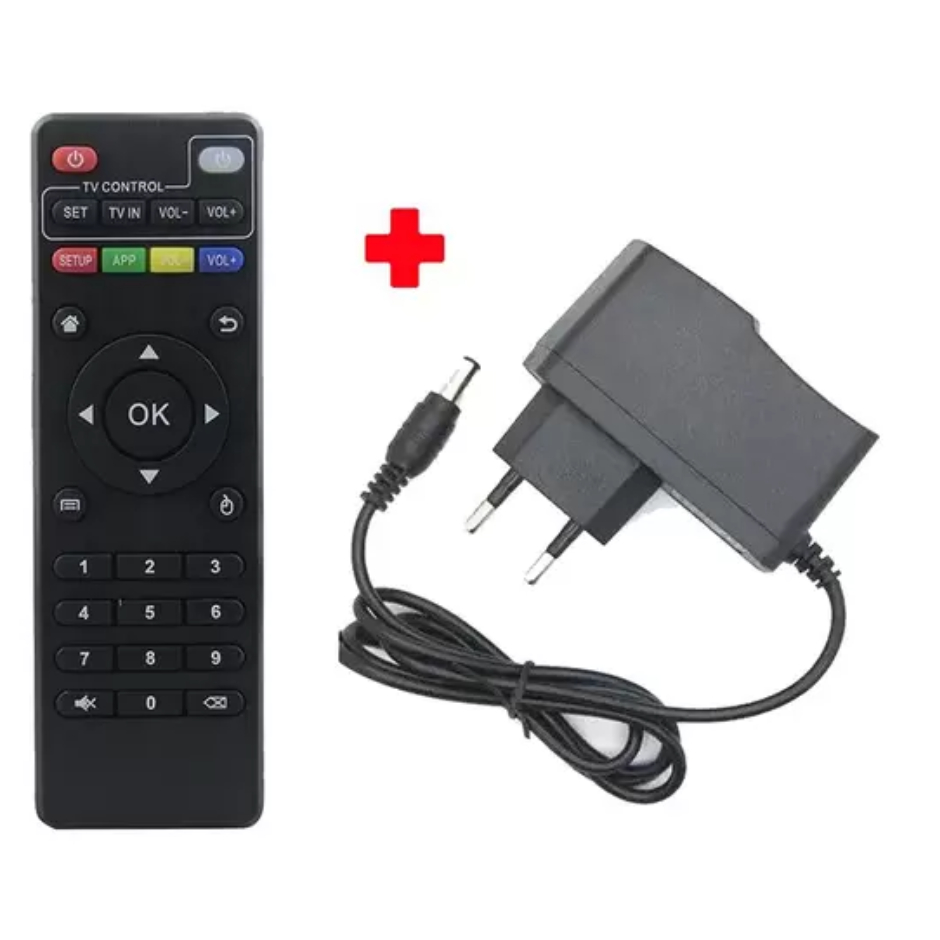 Controle remoto universal caixa/Box de smart TV + Fonte de alimentação 5v - KIT 2Amp