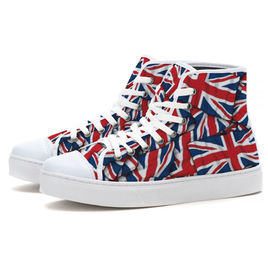 Tênis De Cano Alto Moda Urbana  Bandeira Reino Unido Inglaterra