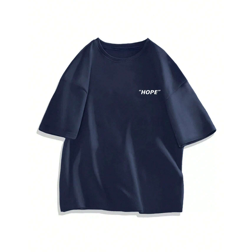 Camiseta Unissex Oversized Hope Palavra Esperanca Streetwear Manga Curta Ombro Caido Swag