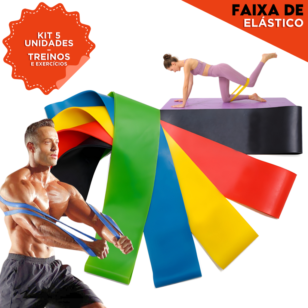 Mini Band - Faixa Elastica para Treino Kit C/5 - NYBC