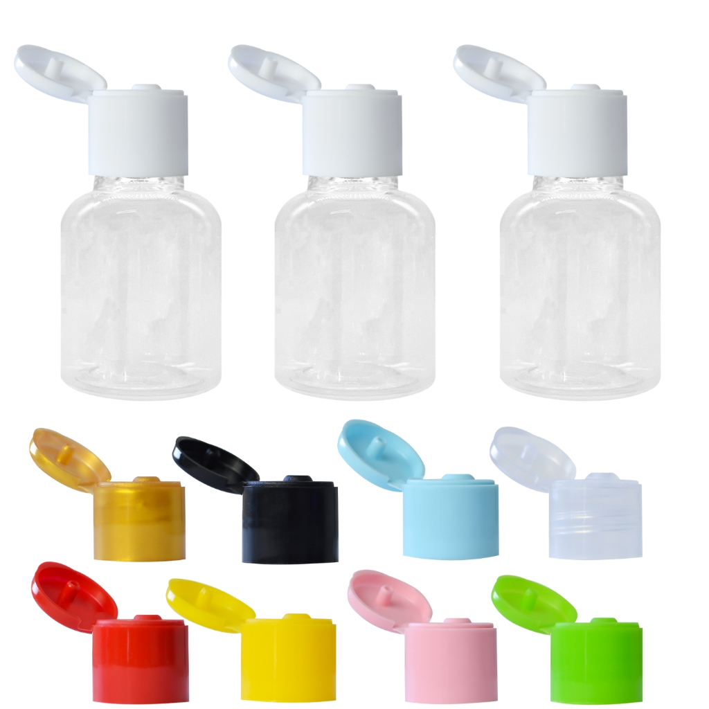 100 Frascos Plástico 20ml Com Tampa Fliptop P/ Envase de Cosméticos