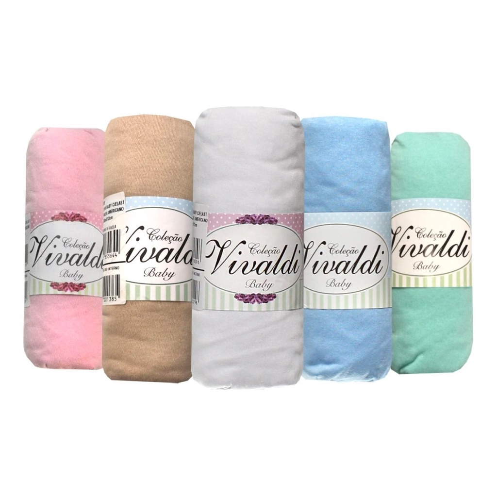 3 Lençol De Berço com Elástico Malha Americano 100% Algodão