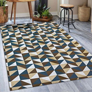 KIT TAPETE SALA QUARTO GEOMETRICO 1M X 1,35M + 04 CAPAS GORGURINHO 45CMX45CM JOGO COMPLETO