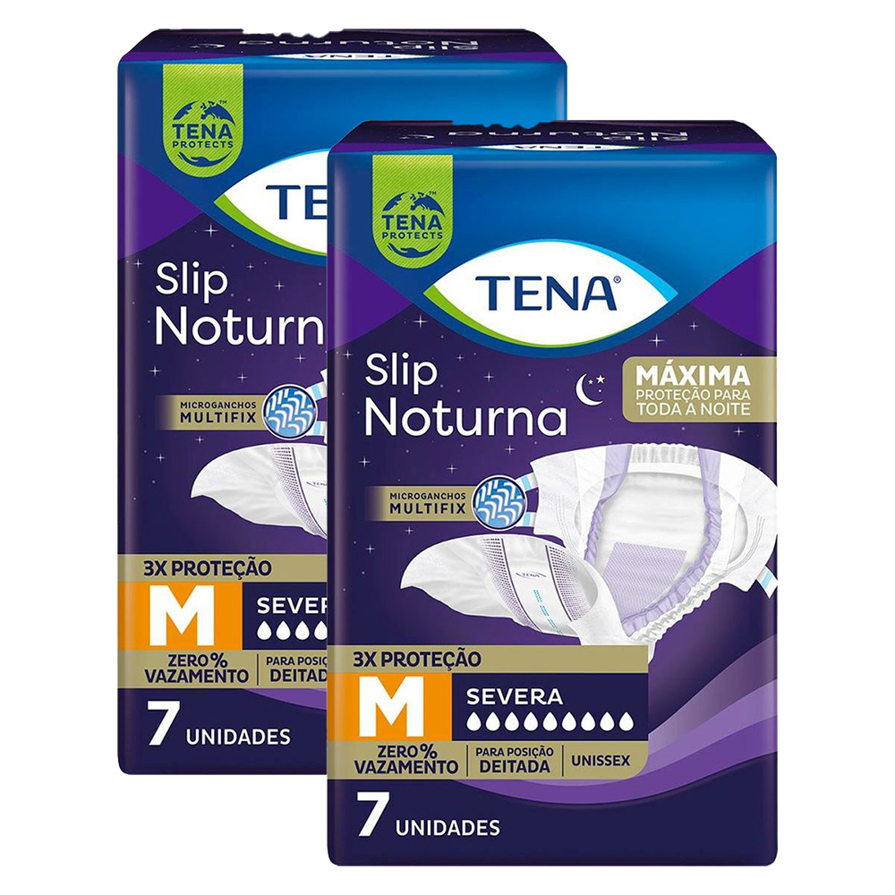 Kit 2 Fraldas Geriátricas Tena Noturna M 14 unidades