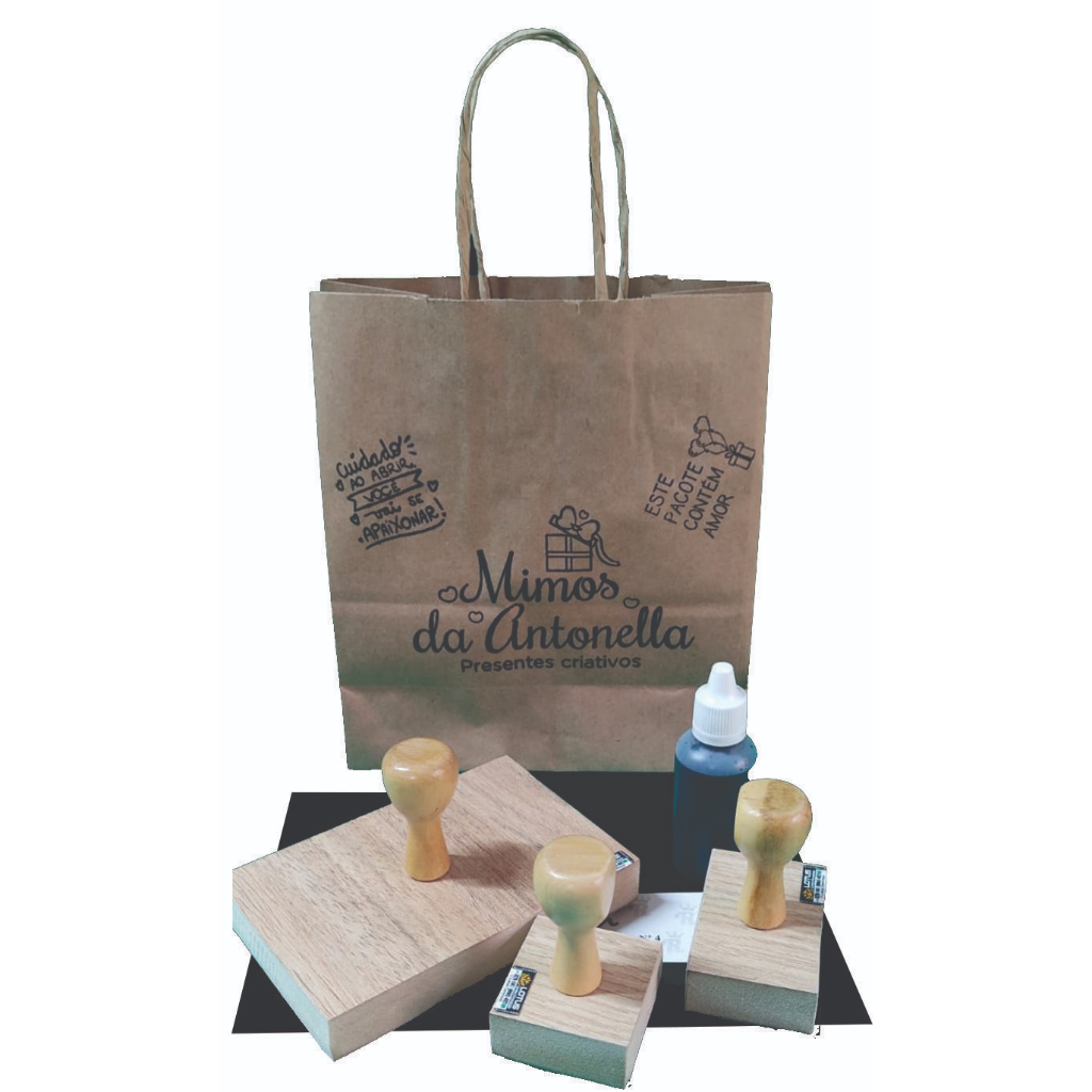 Kit carimbos, 12x12 + 6x6 + 4x4 + almofada + tinta em Oferta na Shopee