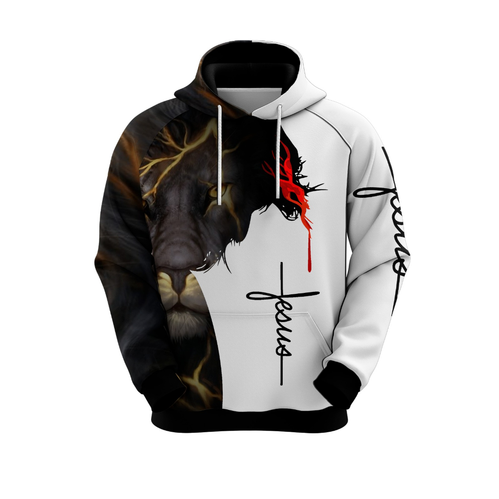 Blusa Moleton Gospel Jesus Fé Cristã Fiel Bíblia Leão Yeshua em Oferta na Shopee