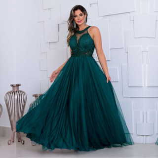 Vestido Rodado Princesa Madrinha Formatura Debutante Longo Bordado Brilho em Oferta na Shopee