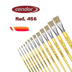 Kit 6 Pinceis Artisticos de Ponta Chata Condor Pintura em Tecido Tela Cerâmicas Estampas Tintas