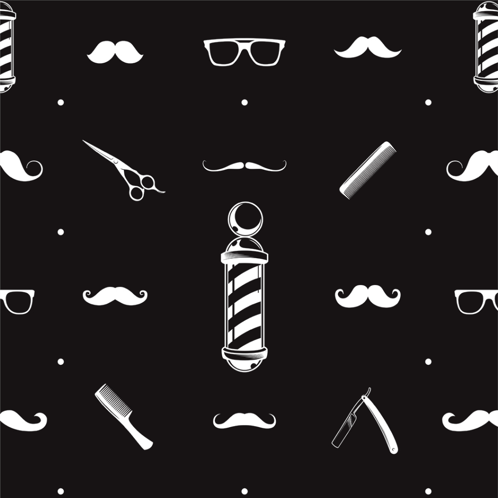 Papel de Parede Barbearia Black desivo Salão Cabeleireiro Adesivo Lavável Rolo de 3 Metros