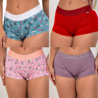 Kit 8 Calcinha Shorts Cuecas Boxer Feminina Shortinho || Cueca Box Shortinho Feminno Adulto em Oferta na Shopee