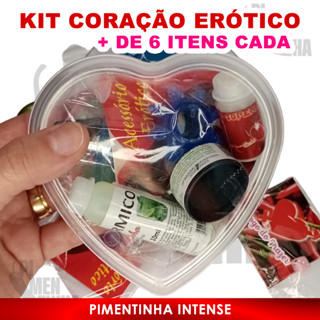Kit Erótico Coração Com 6 Itens Sexy e Produto Sex Shop Anel Peniano Brinquedo Adulto para Sexo