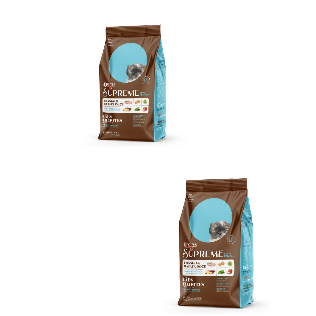 Kit 2 Ração Quatree Supreme Filhote Raça Pequena 1kg