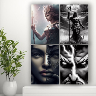 Quadro Decorativo 1 Peça Mitologia Grega Deuses 20x30 Sala Quarto Cozinha Autocolante