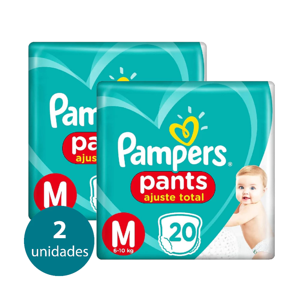 KIT 2 Pacotes Fraldas Pampers Pants M - 40 Fraldas