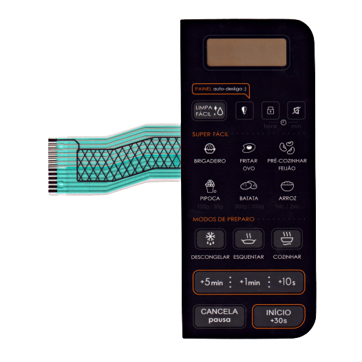 MEMBRANA TECLADO PARA MICROONDAS CONTINENTAL MC 34S  PRETA
