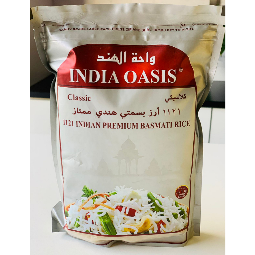 Arroz Basmati Clássico India Oasis 1kg Pacote saco Arroz Basmati Clássico India Oasis 1kg Pacote saco