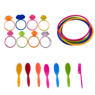 Kit 30 Mini Brinquedos Anel Cristal Pulseira Escovinha Boneca Lembrancinha Aniversario Festa Sacolinha Surpresa  Dia Das Crianças Natal Menina